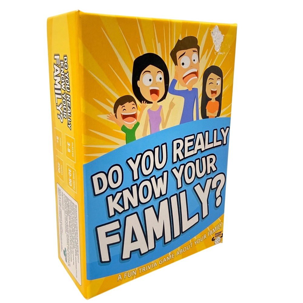 Do You Really Know Your Family? Trivia Card Game Moose Games 3-8 Players Ages 8+